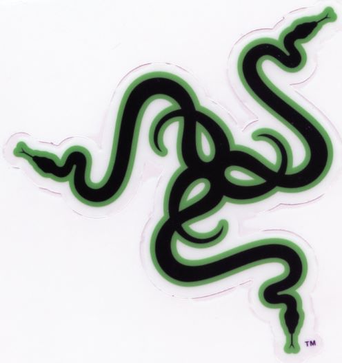 Razer computer accessory company logo of 3 stylized intertwined green snakes