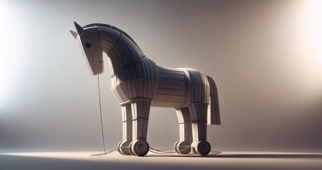 picture of a trojan horse with a plain background illustrating statistical modeling methods are the real trojan horse